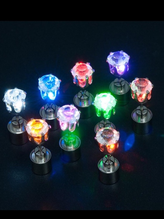 Jewelry - LED Multicolor Gem Lights - 1 Pair of Decorative Studs